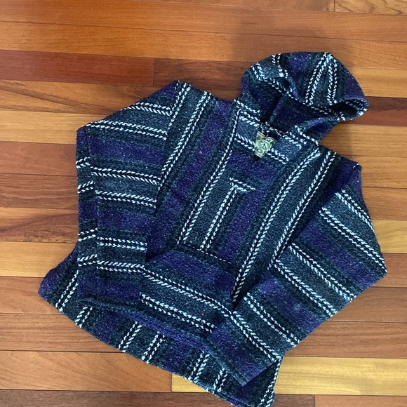 baja joe Tops - Baja Joe Hoodie size Medium sweatshirt surfer striped Beach Hoodie